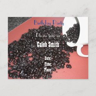 Invitación de cumpleaños con tema de café