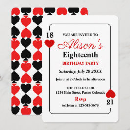 Invitación de cumpleaños con tema de casino