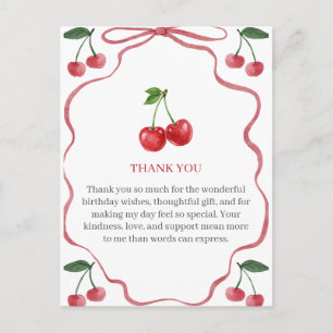 Invitación de cumpleaños con tema de cereza adorab