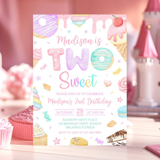 Invitación de cumpleaños con tema de donut dulce p (Subido por el creador)
