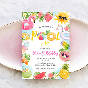 Invitación de cumpleaños con tema de fiesta de ver