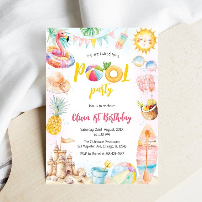 Invitación de cumpleaños con tema de fiesta de ver (Subido por el creador)