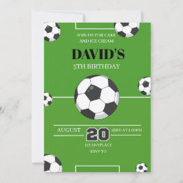Invitación de cumpleaños con tema de fútbol
