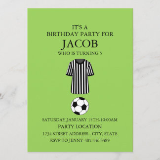 Invitación de cumpleaños con tema de fútbol