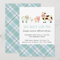 Invitación de cumpleaños con tema de granja