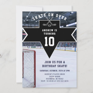 Invitación de cumpleaños con tema de hockey person