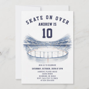 Invitación de cumpleaños con tema de hockey person