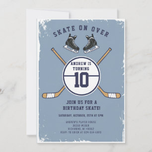 Invitación de cumpleaños con tema de hockey person