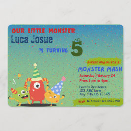 Invitación de cumpleaños con tema de Monstruito
