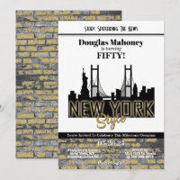 Invitación de cumpleaños con tema de Nueva York