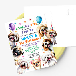 Invitación de cumpleaños con tema de perro