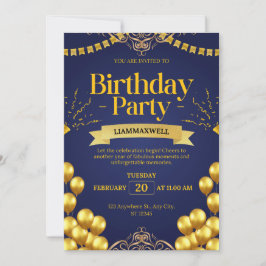 Invitación de cumpleaños con tema de personalizado