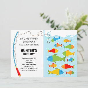 Invitación de cumpleaños con tema de pesca