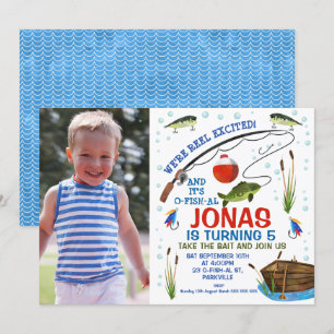 Invitación de cumpleaños con tema de pesca o Se fu