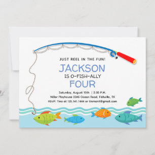 Invitación de cumpleaños con tema de pesca para pr