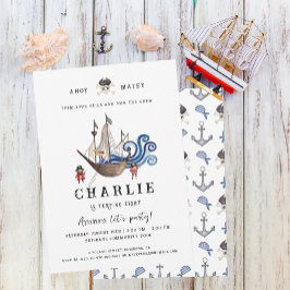Invitación de cumpleaños con tema de pirata