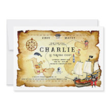 Invitación de cumpleaños con tema de pirata