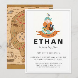 Invitación de cumpleaños con tema de pirata