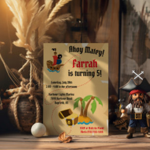 Invitación de cumpleaños con tema de piratas