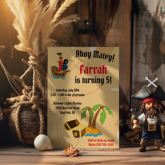 Invitación de cumpleaños con tema de piratas (Subido por el creador)