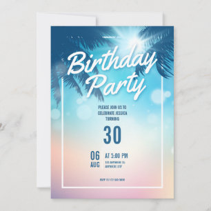 Invitación de cumpleaños con tema de playa