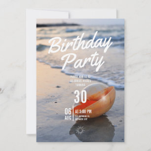 Invitación de cumpleaños con tema de playa