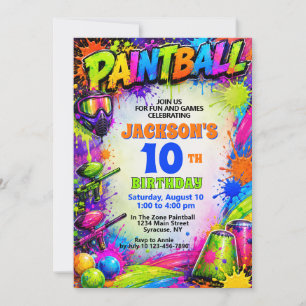 Invitación de cumpleaños con tema de salpicaduras