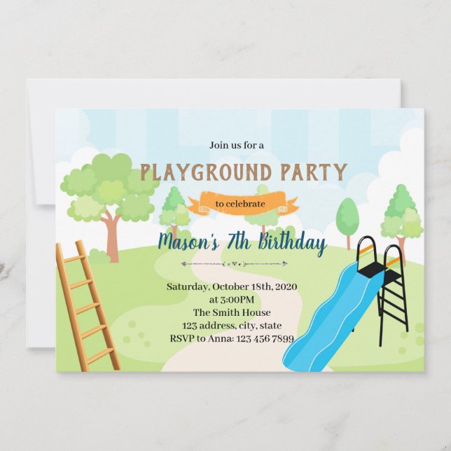 Invitación de cumpleaños con tema de Serpientes y  (Anverso)