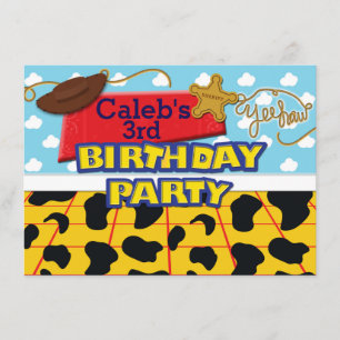 Invitación de cumpleaños con tema de vaquero occid