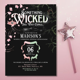 Invitación de cumpleaños con tema de Wicked