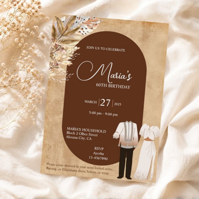 Invitación de cumpleaños con tema Filipiniana Fili (Subido por el creador)