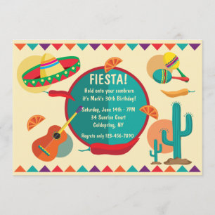 Invitación de cumpleaños con tema mexicano