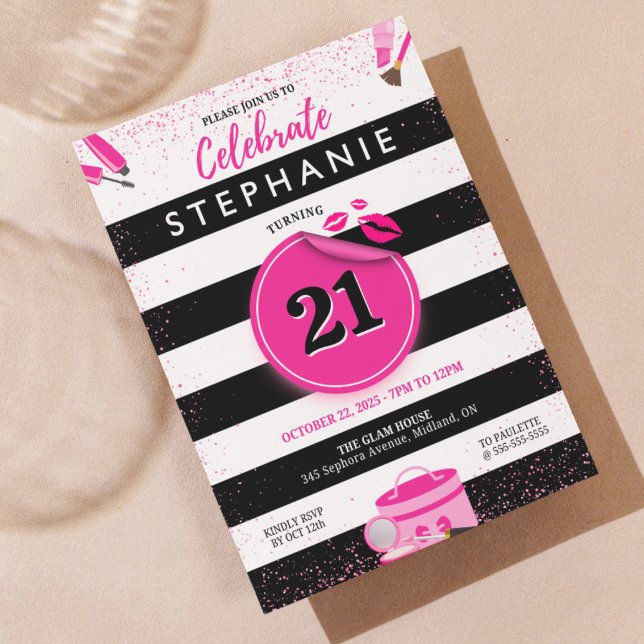 Invitación de cumpleaños con tema Sephora (Subido por el creador)