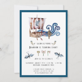 Invitación de cumpleaños con tema vikingo