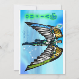 Invitación de cumpleaños con tema Virgo.