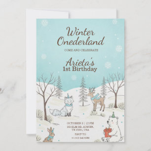 Invitación de cumpleaños con tema Winter Onederlan