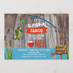 Invitación de cumpleaños con temas de pesca al air