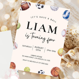 Invitación de cumpleaños con temas deportivos edit