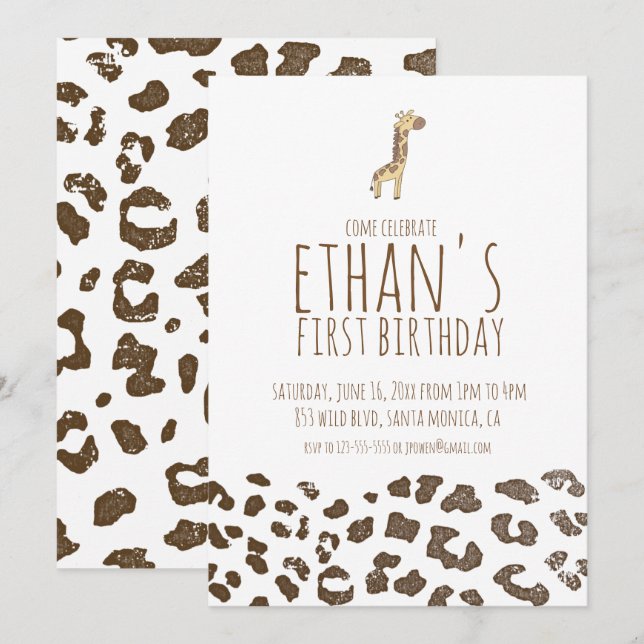 Invitación de cumpleaños con temas mínimos de jira (Anverso / Reverso)