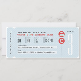 Invitación de cumpleaños con temática de billete d