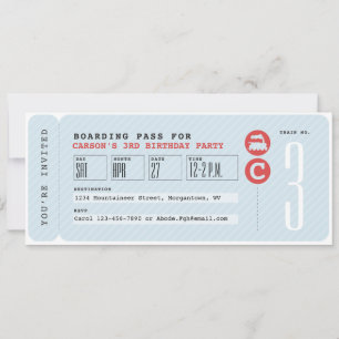 Invitación de cumpleaños con temática de billete d