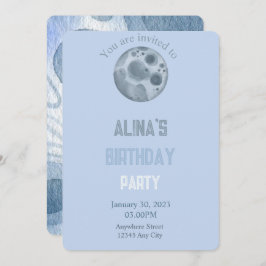 Invitación de cumpleaños con temática lunar
