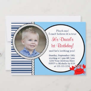 Invitación de cumpleaños con temática oceánica