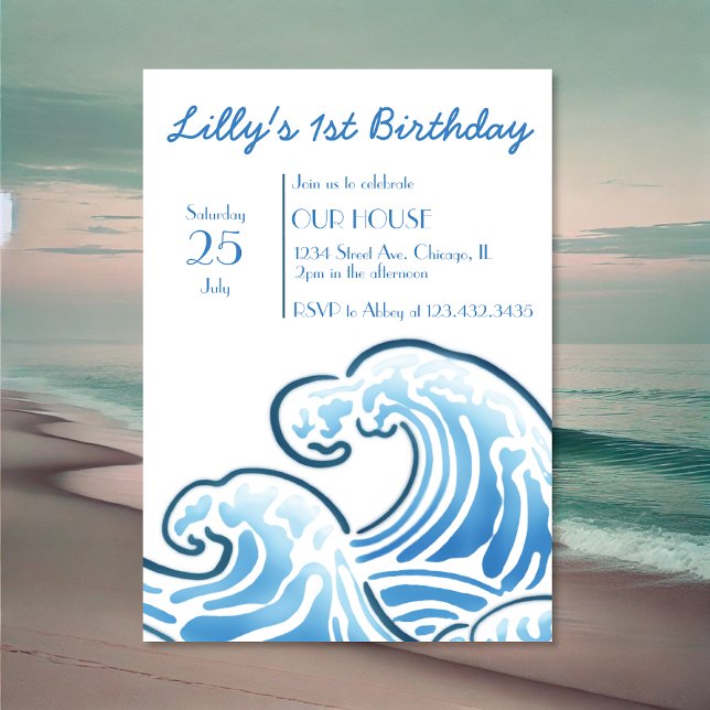 Invitación de cumpleaños con temática oceánica (Subido por el creador)
