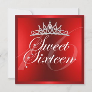 Invitación de cumpleaños con tiara de diamantes ro