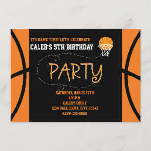 Invitación de cumpleaños con tipografía de FIESTA