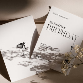 Invitación de cumpleaños con tipografía minimalist