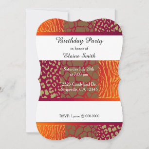 Invitación de cumpleaños con tonos de joyas y patr