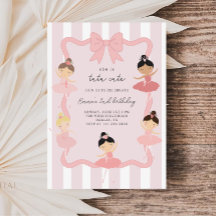 Invitación de cumpleaños con tutú de bailarina ros
