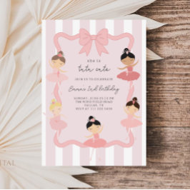 Invitación de cumpleaños con tutú de bailarina ros
